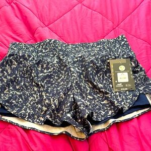 Avia Women's Athletic Shorts in Black and White Pattern